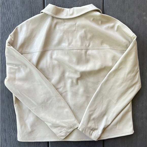 Nordstrom Tahari Faux Leather Shirt Jacket - Beige - Picture 2 of 3